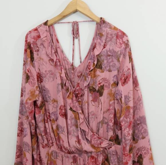 Mossimo Floral Dusty Rose Ruffle Boho Romper - Picture 3 of 8